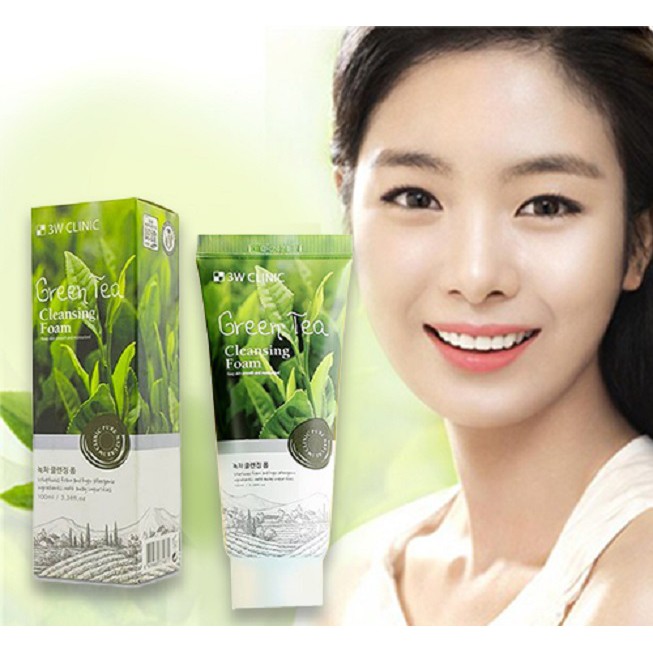 Sữa rửa mặt chiết xuất Trà xanh 3W Clinic Green Tea Foam Cleansing 100ml