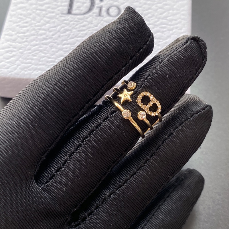 Nhẫn Đeo Tay Dior Xi Mạ Vàng / Bạc 925 Có Chữ Phong Cách Hàn Quốc Cho Nữ