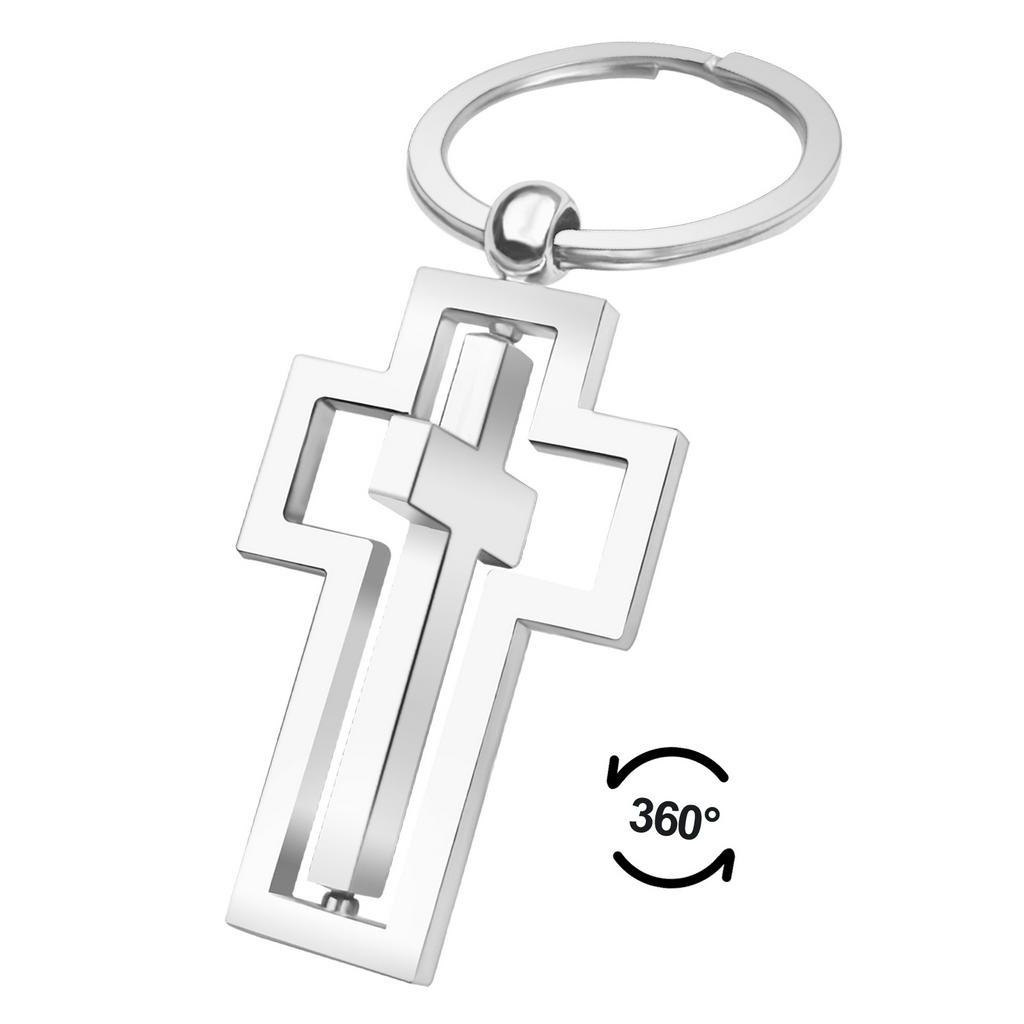 Bộ 2 Móc Khóa Xe Hơi Bằng Hợp Kim Hình Thánh Giá Độc Đáo