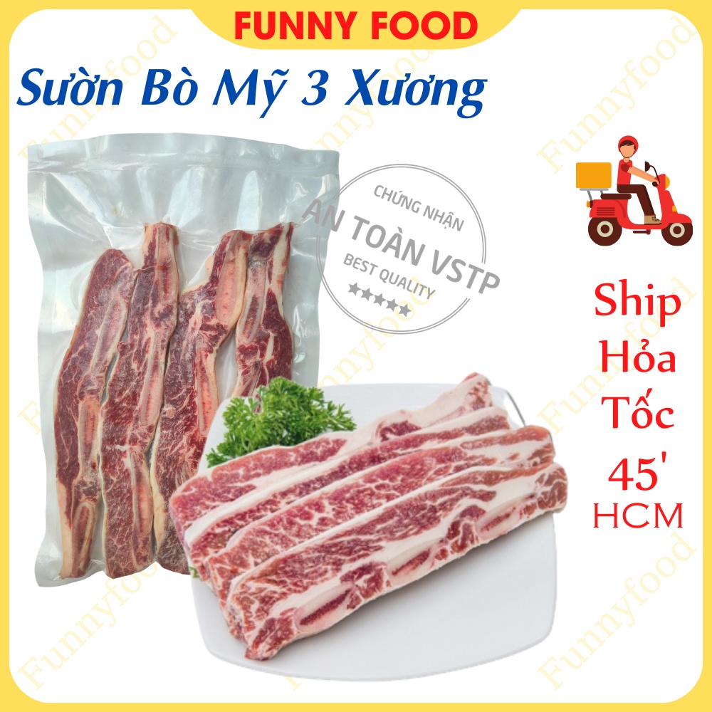 Sườn Bò 3 Xương – Sườn Bò Mỹ 500g [Ship Hỏa Tốc HCM] - Funnyfood