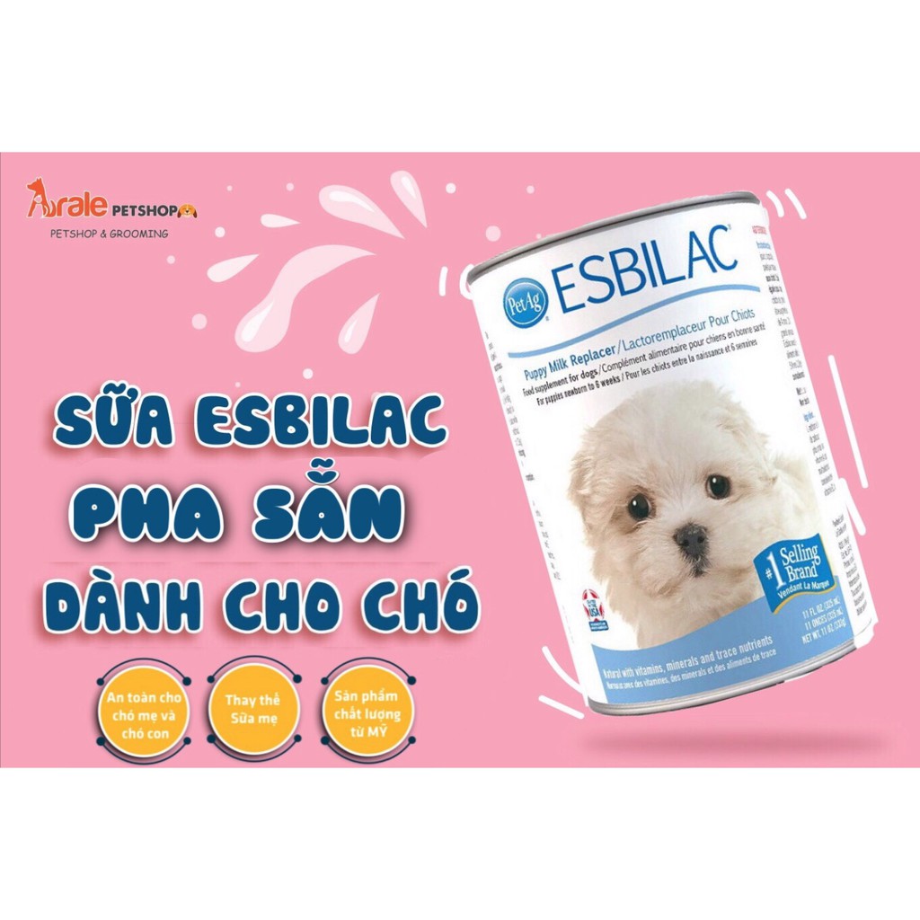 [BÁN CHẠY] SỮA ESBILAC LON PHA SẴN CHO CHÓ 325ML