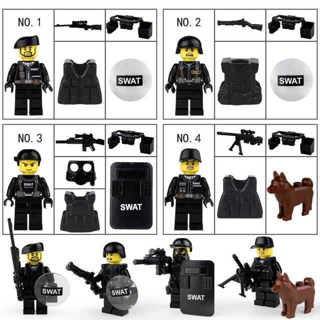 Set of 12 Lego police character models