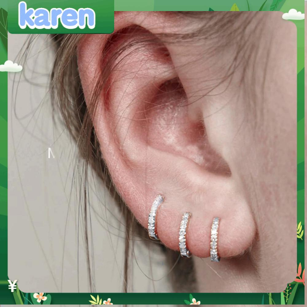 Khuyên Xỏ Mũi Đính Đá Zircon Nhiều Màu 8mm Thời Trang Cho Nam Và Nữ