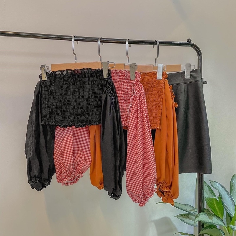 LOLI CROPTOP▪️ Áo chạy chỉ tay phồng