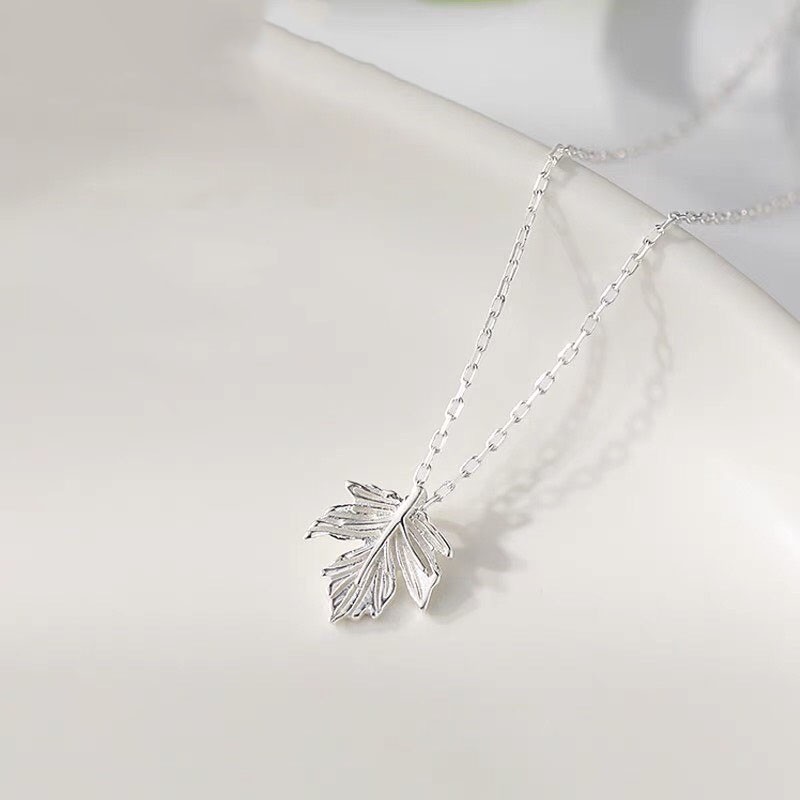 Vòng Cổ Bạc Hình Lá Thời Trang Xinh Xắn Bixue D032102 - MonLilas Jewelry