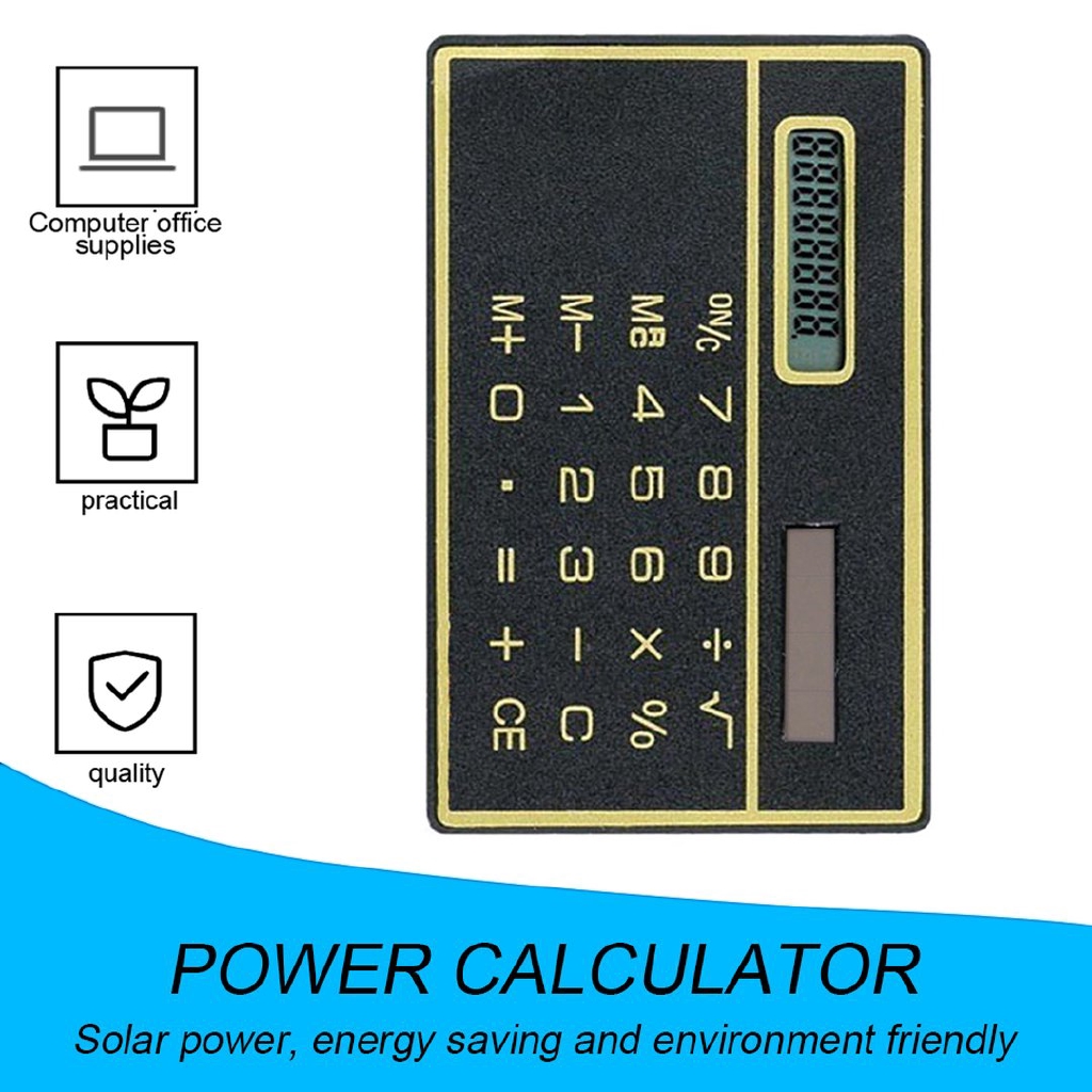 8 Digit Ultra Thin Solar Power Calculator Portable Mini Touch Calculator
