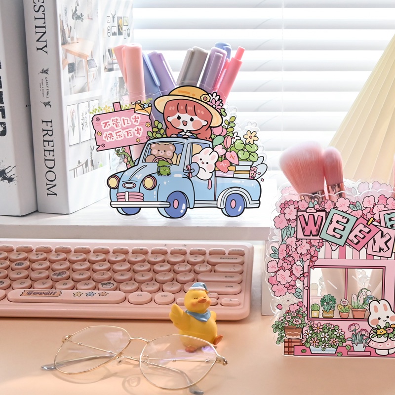 Hộp Đựng Bút Bằng Acrylic Để Bàn Tiện Dụng Cho Học Sinh