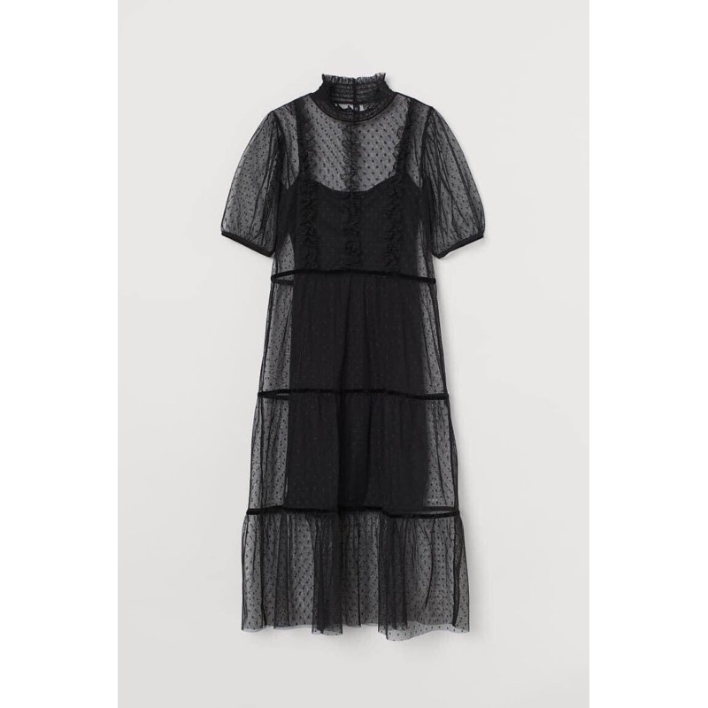 Váy Ren Cổ Cao HM auth new tag