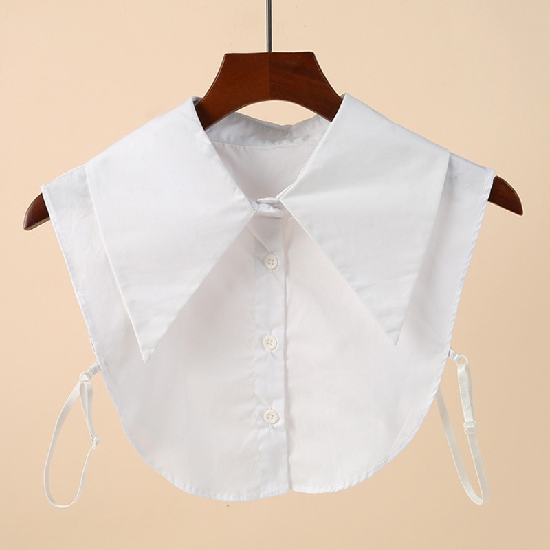 Xiangbao Áo Sơ Mi Trắng Nửa Cổ Áo Rời Được Phong Cách Preppy Cho Nữ