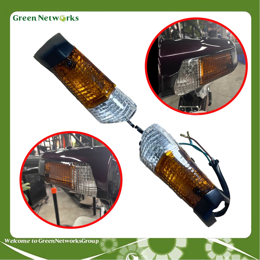Cặp Xi nhan trước Dream thái cả bộ gồm củ xi nhan Dream honda và chụp đế của Dream II đời đầu – GreenNetWorks