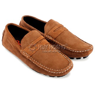 Giày mọi nam da lộn cột dây màu bò nhạt PH7701