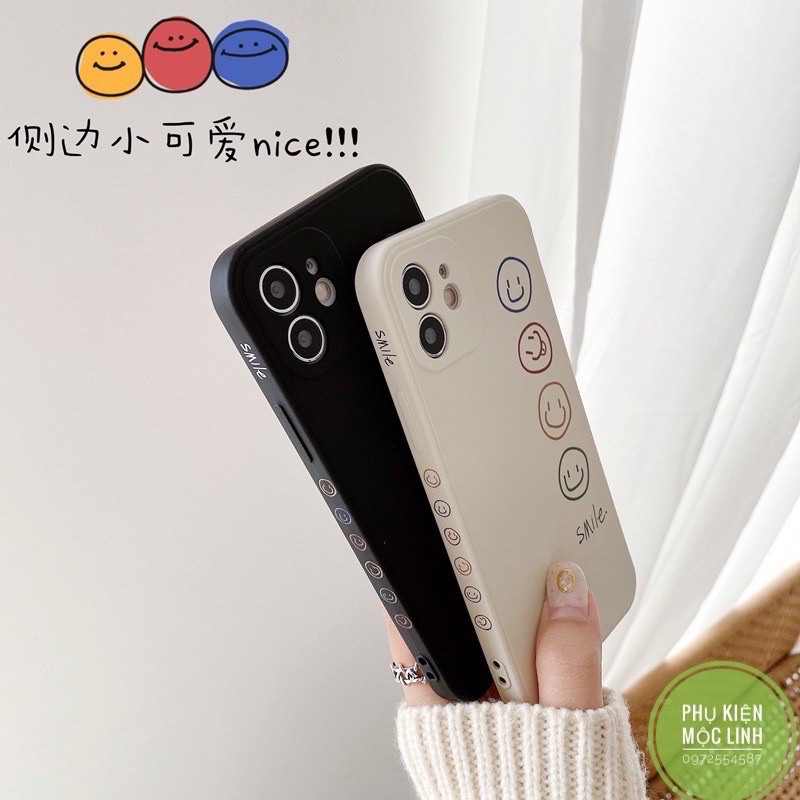 V Ốp Iphone 11 1Pro Maxx 7 8 Plus X Xs Max Xr 6plus Cute hình Smile mặt cười in 3D silicon bảo vệ camera