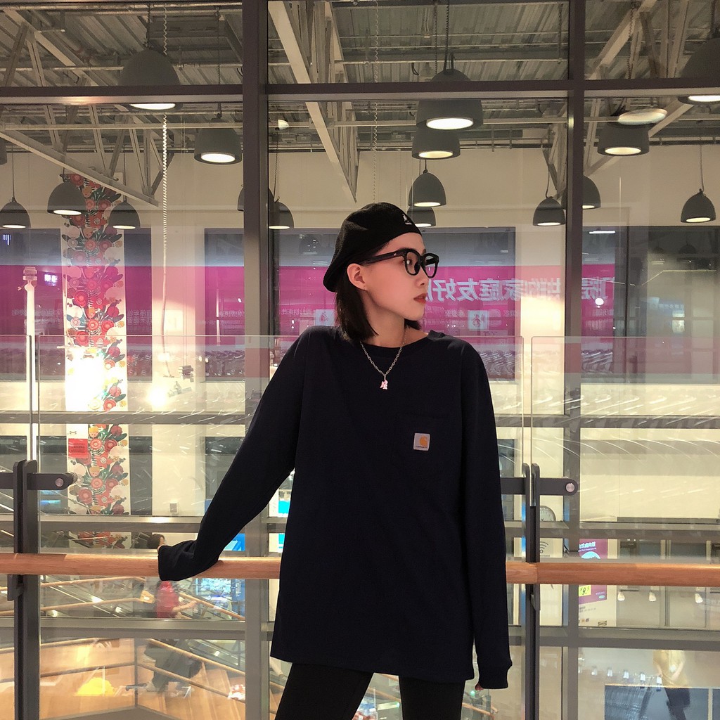 CARHARTT  long-sleeved t-shirt pure cotton Korean version loose wild ins tide pocket bottoming tide brand