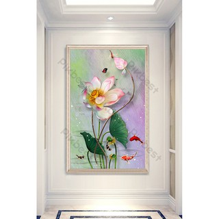 Tranh dán tường Tranh 3D dán tường ALONe Hoa Sen MS01