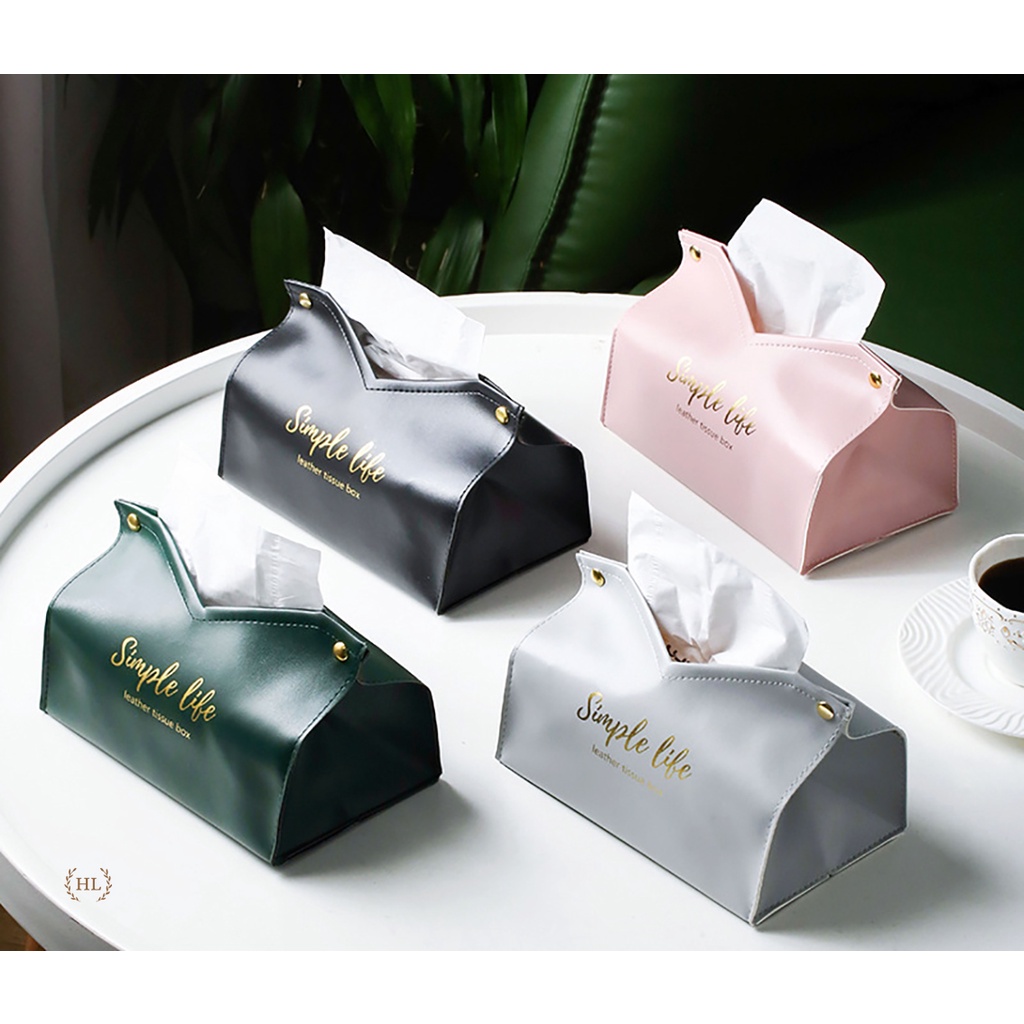 Hộp Da Đựng Giấy Ăn Đa Dụng | Hộp đựng giấy ăn để bàn miệng chữ V chất liệu da PU cao cấp  Home Luxury