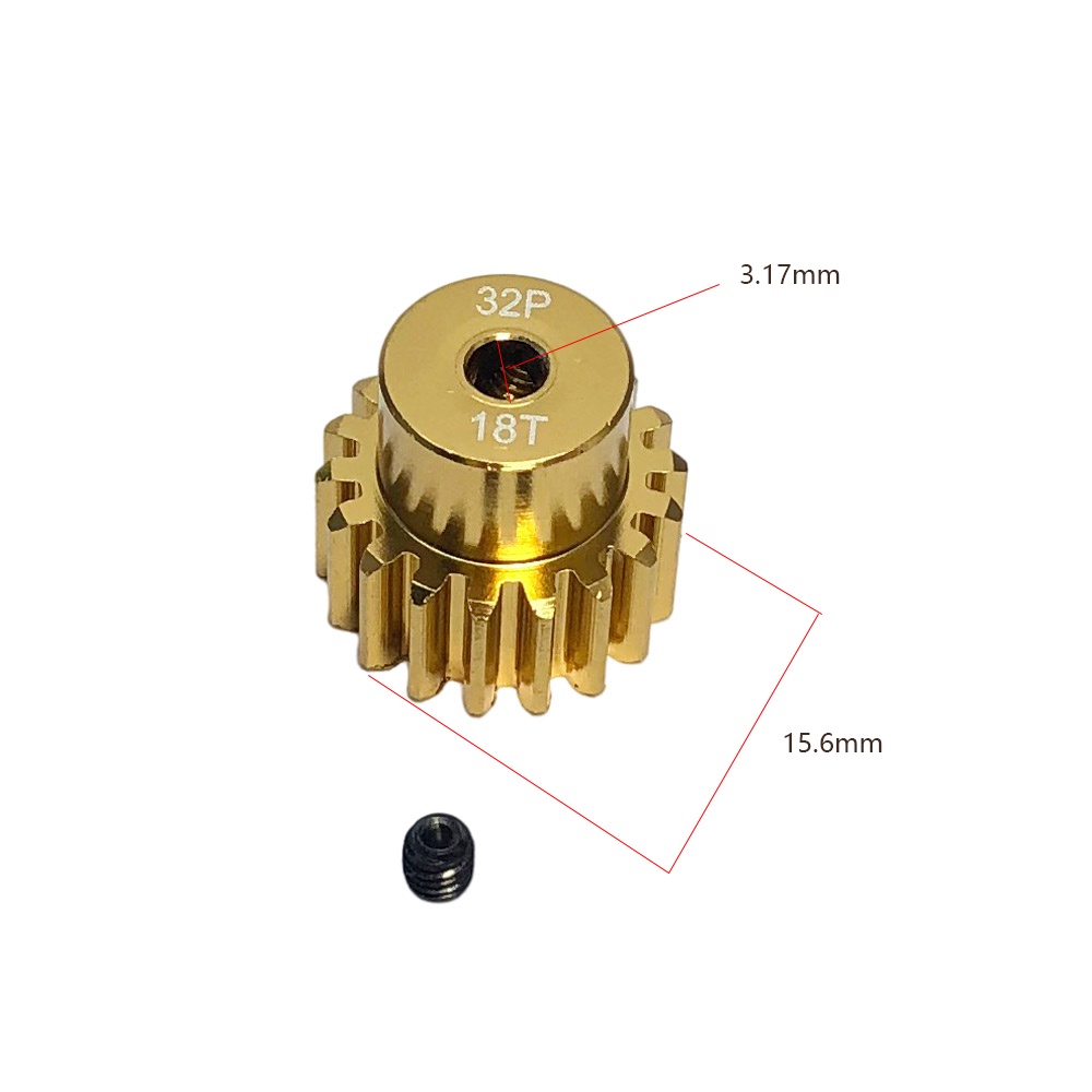 Bánh Răng Hộp Số Bằng Hợp Kim Nhôm 32P M0.8 3.175mm 12T 13T 14T 15T 16T 17T 18T 19T 20T Cho Mô Hình Xe 1/10