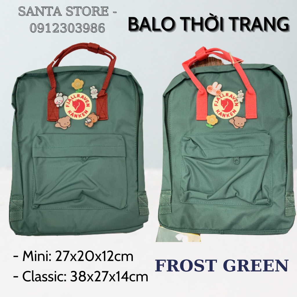 Balo Kanken thời trang nam nữ Ulzzang Hàn Quốc SANTA STORE đi học giá rẻ màu xinh đựng vừa Laptop vải chống nước cao cấp