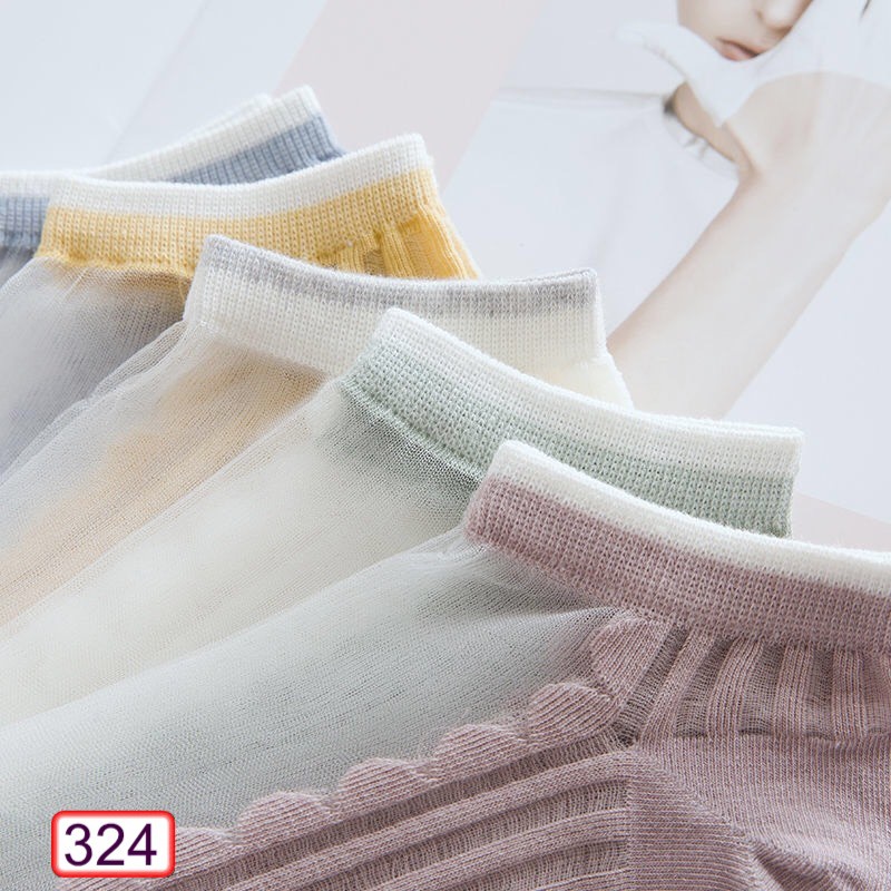 TẤT VỚ MANG GIÀY 324 DỆT PHA LƯỚI NHIỀU MÀU PHONG CÁCH HÀN QUỐC