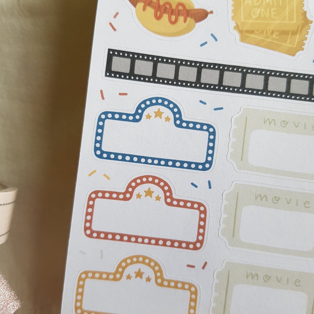 Sticker Sheet : Movie Night - Chuyên dán sổ | Bullet Journal Stickers