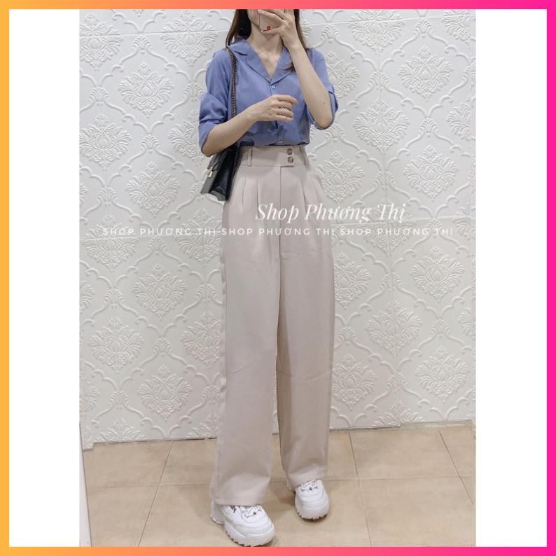 Quần ống suông, Quần Culottes cài lệch thời trang công sở phong cách Hàn Quốc -MOONMY (hình thật/video/sẵn) | BigBuy360 - bigbuy360.vn