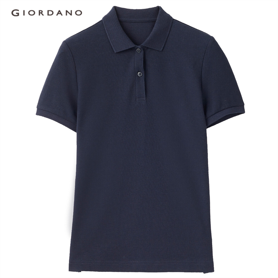 Áo Polo GIORDANO 05311399 Ôm Dáng Tay Ngắn Trẻ Trung Cho Nữ