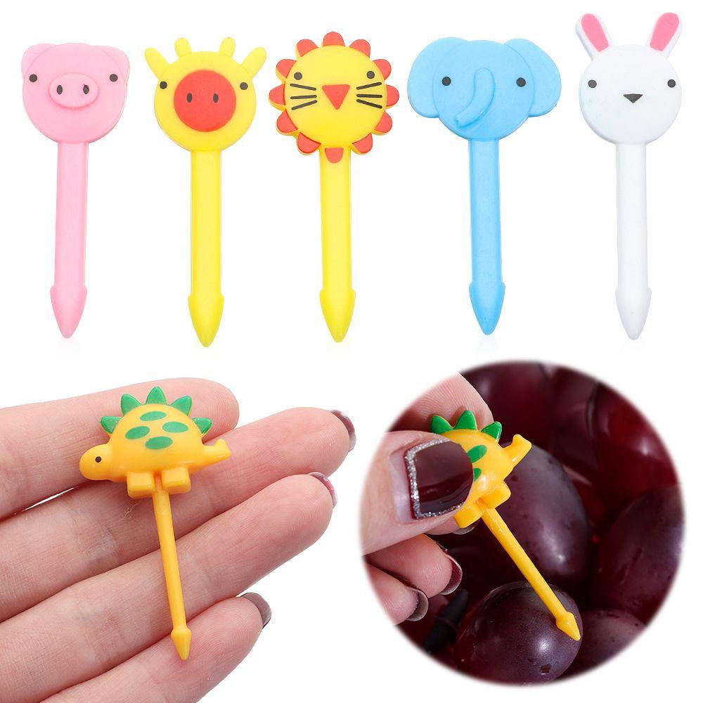 Set 6 / 10 Nĩa Ăn Trái Cây Hình Khủng Long Ngộ Nghĩnh Có Thể Tái Sử Dụng