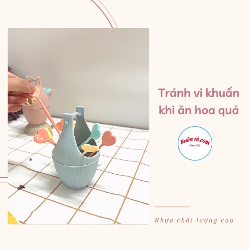 Bộ dĩa xiên hoa quả hình trái tim dễ thương Việt Nhật