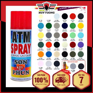 Sơn xịt ATM Spray Đủ Màu Giá sỉ (Mầu gì k có trong bảng các bạn nt hỏi màu nhé)