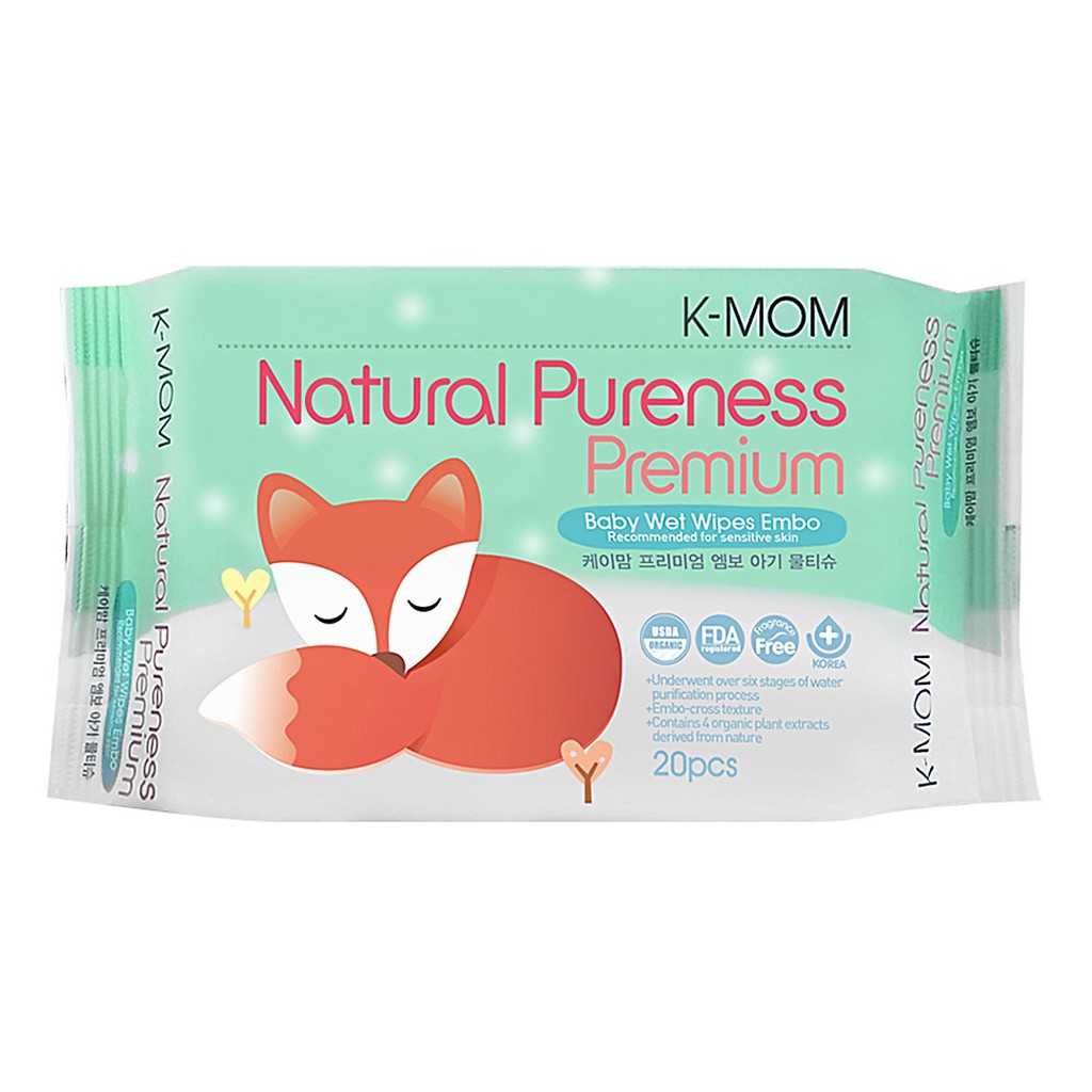 Khăn Ướt K-mom KM13221 Vân Nổi (20 Cái)