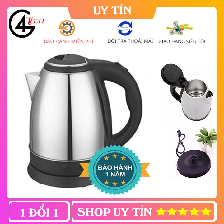 Ấm siêu tốc điện đun nước 1.8L Inox Bảo hành 6 tháng