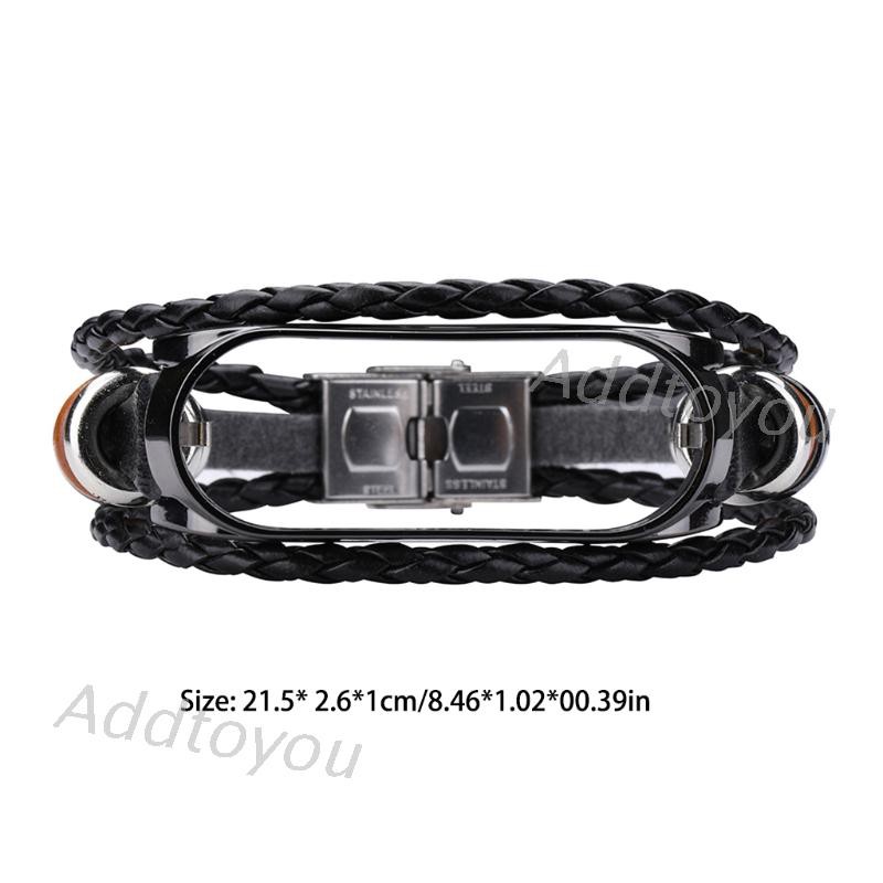 Đồng Hồ Đeo Tay Dây Da Thời Trang Cho Xiaomi Mi Band 5