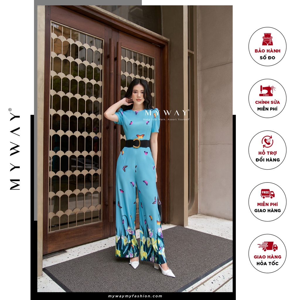Bộ JumSuit Nữ MY WAY Ngắn Tay Họa Tiết Sang Trọng 1MQLA65