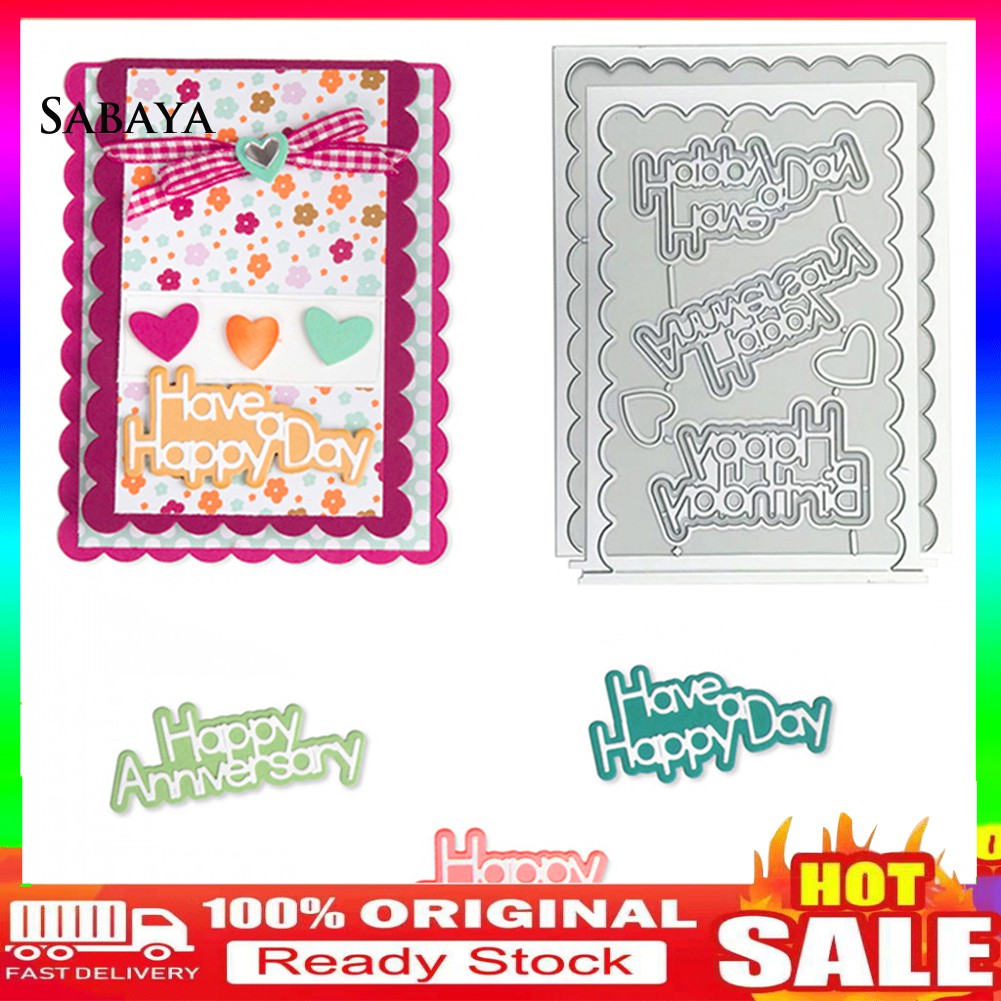 Khuôn Cắt Giấy Làm Từ Kim Loại Hình Chữ Happy Birthday Trang Trí Scrapbook