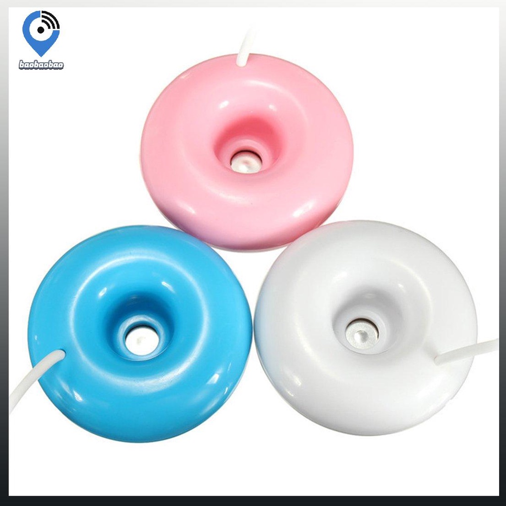 Máy phun sương lọc không khí mini kết nối cáp usb thiết kế hình bánh donut dễ mang theo cho văn phòng