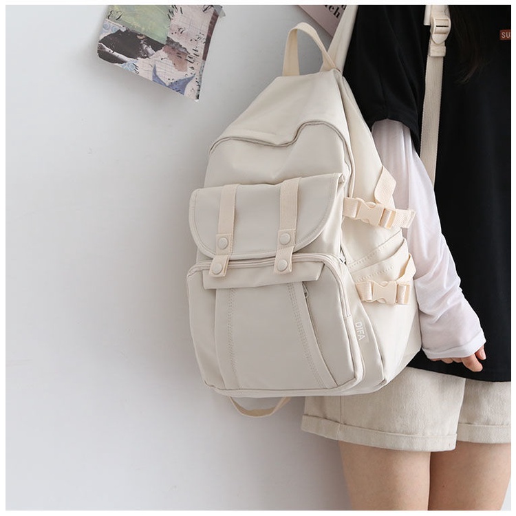 Balo ulzzang đi học chống thấm phối lưới hai đai khóa bấm giá rẻ BAG U LUD22