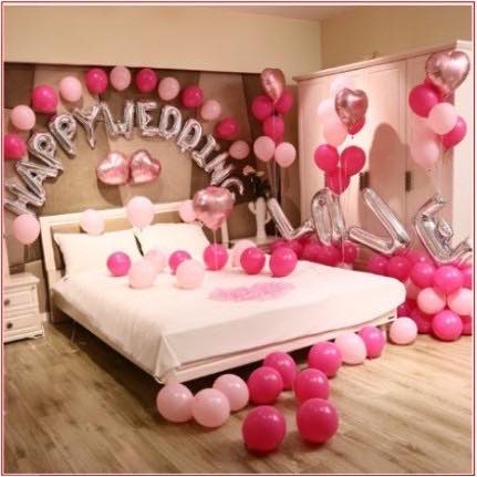 SET TRANG TRÍ PHÒNG CƯỚI TÔNG HỒNG PC-0010 ( Tặng kèm bơm tay + băng dính + ruy băng)