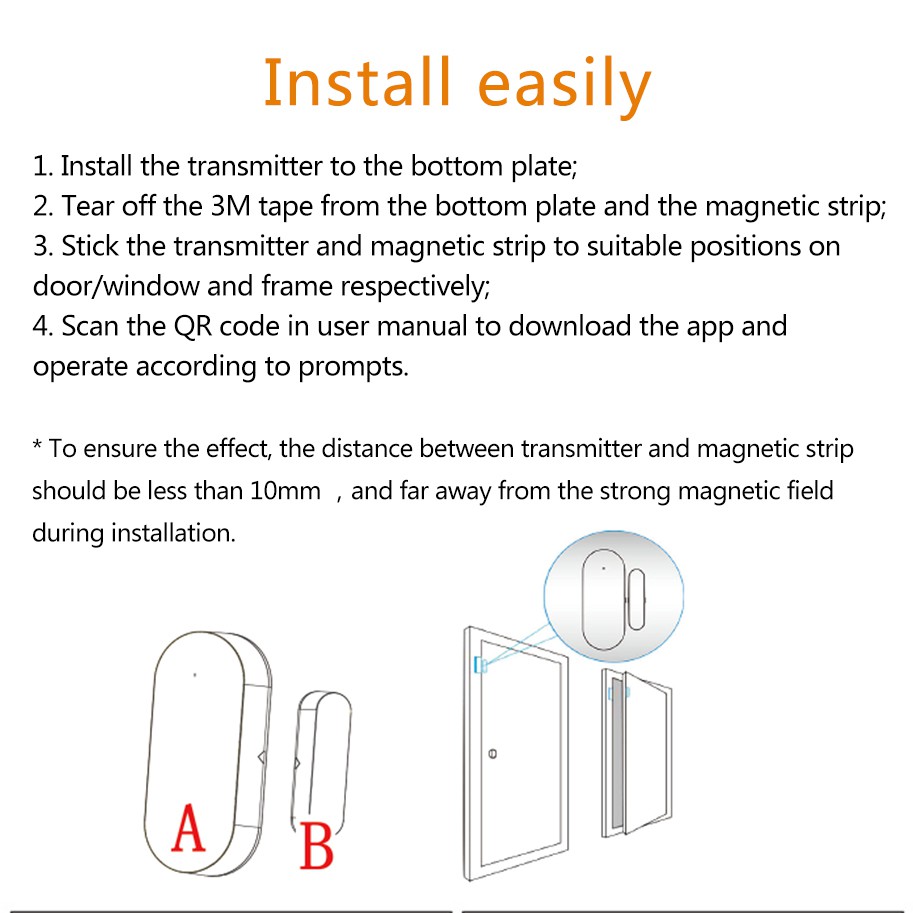 Thiết Bị Báo Động Cảm Biến Mở Cửa Wifi Thông Minh Bảo Vệ An Toàn Cho Nhà Ở