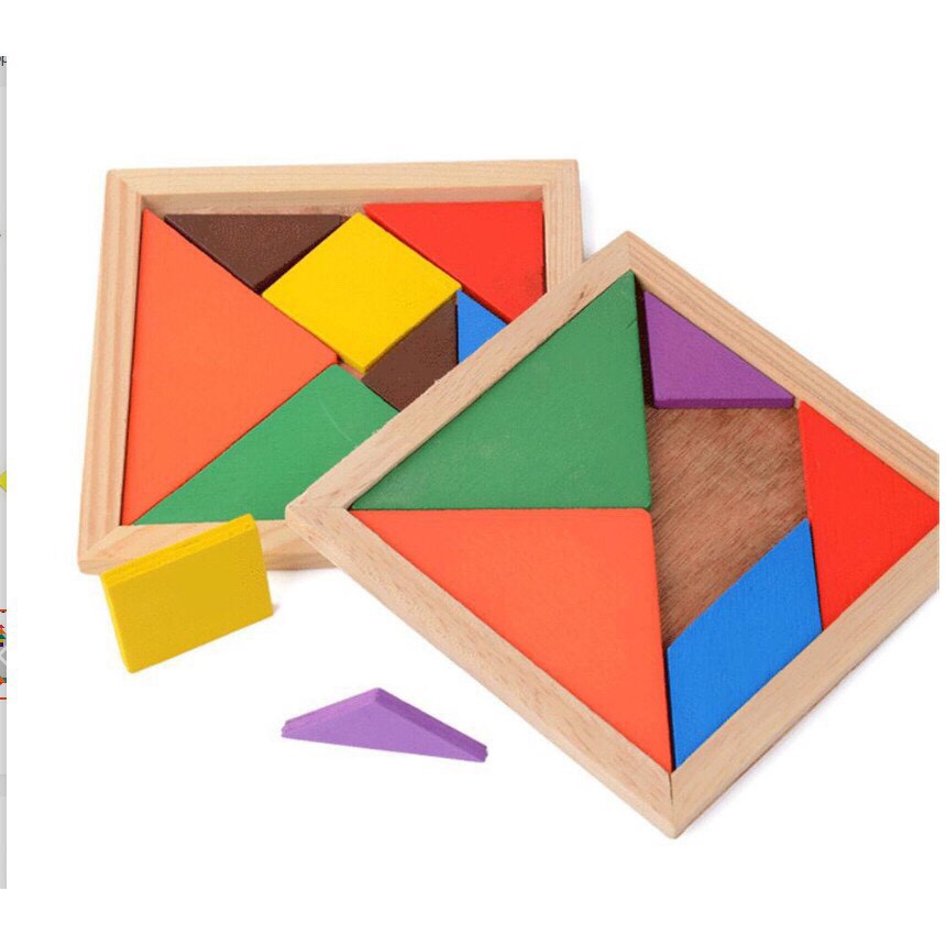 Đồ Chơi Ghép Trí Uẩn Tangram - Đồ Chơi Giáo Dục Học Màu Sắc, Phân Biệt To Nhỏ, Hình khối