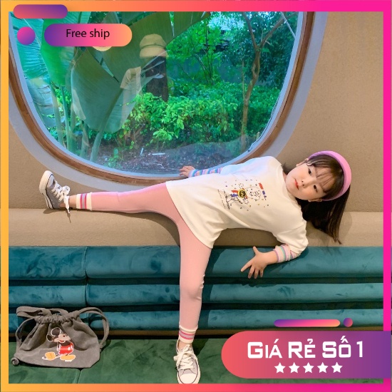Quần Legging dài bo co giãn mùa thu Hàn Quốc Cho Bé Gái từ 7-28kg Songngukids