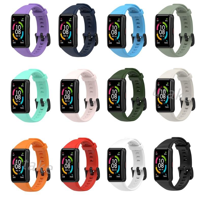 Dây Đeo Thay Thế Chất Liệu Silicon Màu Trơn Cho Đồng Hồ Thông Minh Honor Band 6