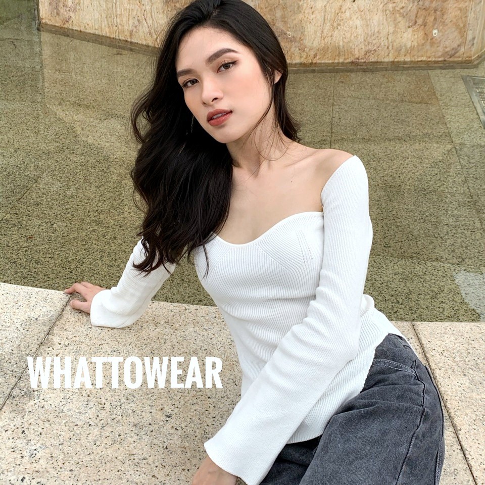 Áo len cúp ngực tay dài