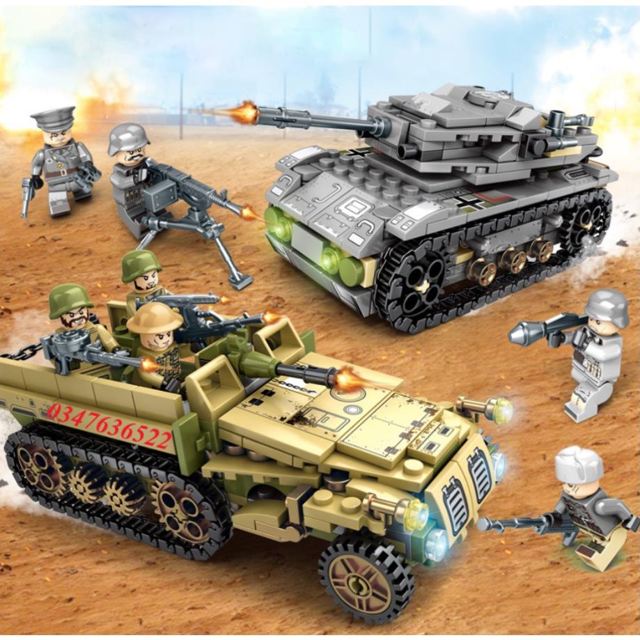 BỘ ĐỒ CHƠI LẮP GHÉP XẾP HÌNH  XE TĂNG, XE BỌC THÉP, XE PHÁO, Đồ chơi lắp ráp oto