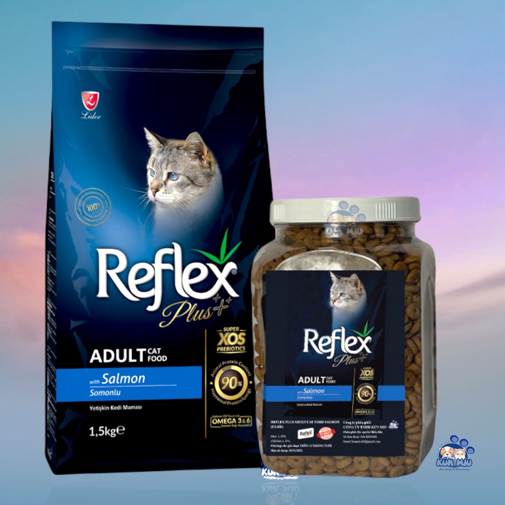 Thức ăn hạt Thổ Nhĩ Kỳ cao cấp dành cho mèo lớn Reflex Plus Adult vị cá Hồi