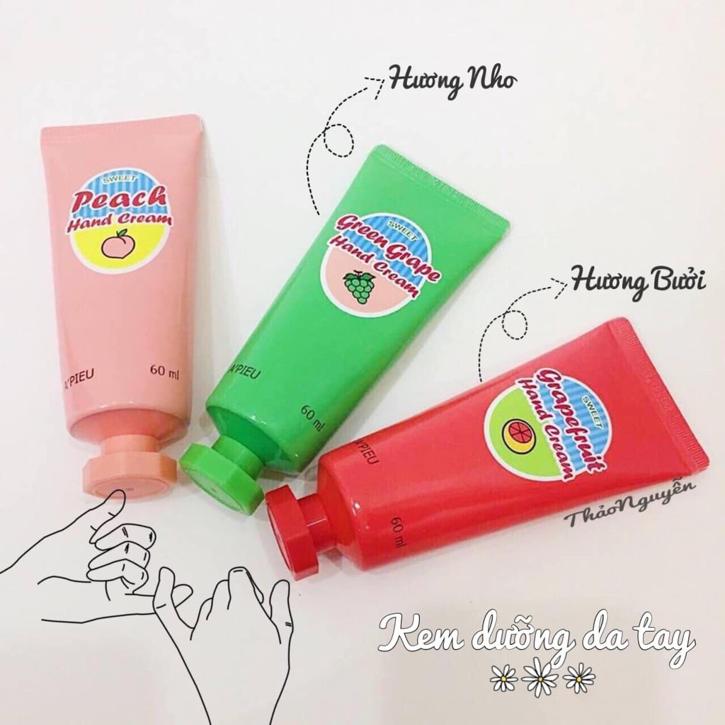 Kem Dưỡng Tay APieu Sweet Hand Cream Banana/Peach/Grape tuýp to 60ml