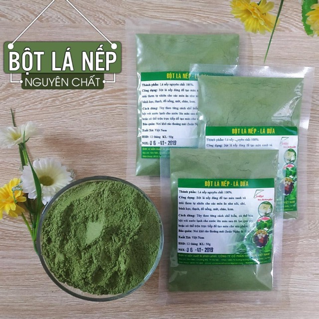 Bột lá nếp- lá dứa màu xanh( 50g) Chợ Quê