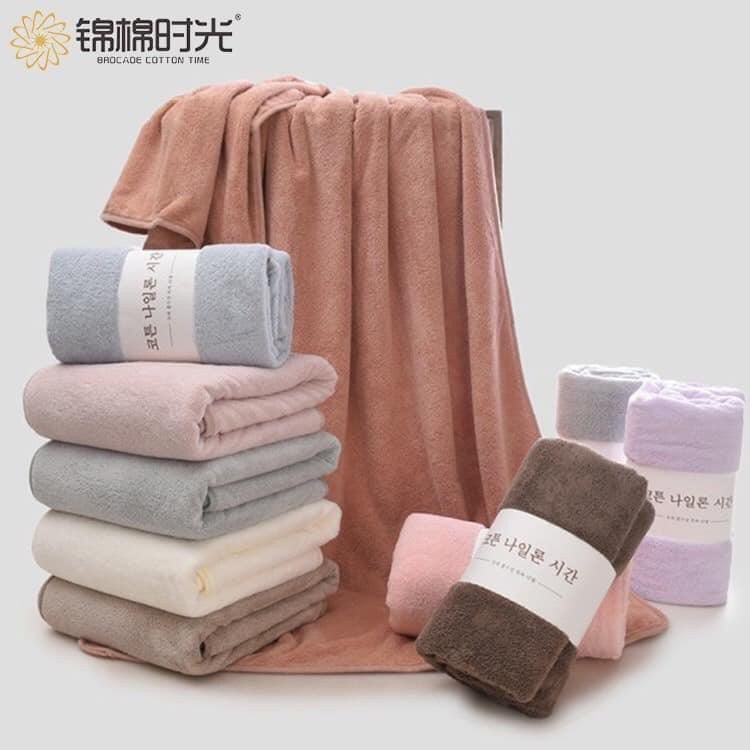 Khăn tắm hàn quốc cotton siêu thấm hút 140*70cm, ảnh thật hoàn toàn