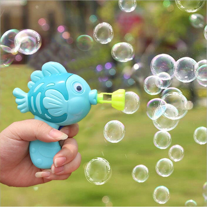 Súng bắn bong bóng hình con cá tặng lọ dung dịch xà phòng - Đồ chơi giải trí vận động nhà tắm giáo dục thông minh