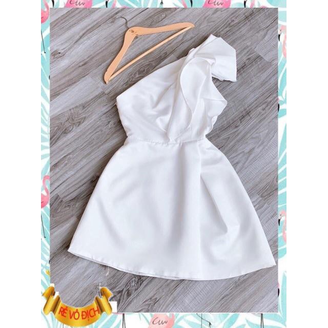 Đầm dự tiệc lệch vai nhíu bèo vai dáng A xinh cực - Maris dress | BigBuy360 - bigbuy360.vn