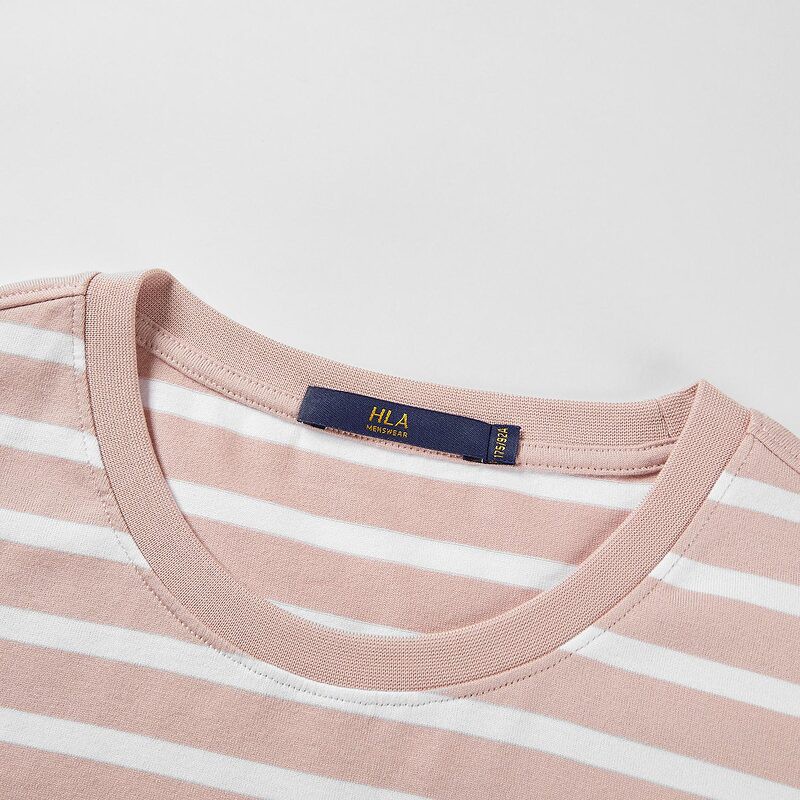 HLA - Áo Thun Nam Kẻ Sọc Trắng Striped Round Neck Short Sleeve T-shirt