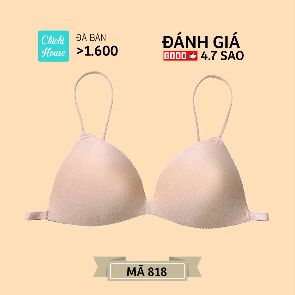 Áo Lót Nữ Cotton, Áo Bra Su Dây Mảnh Cài Sau Cực hót Mã 818